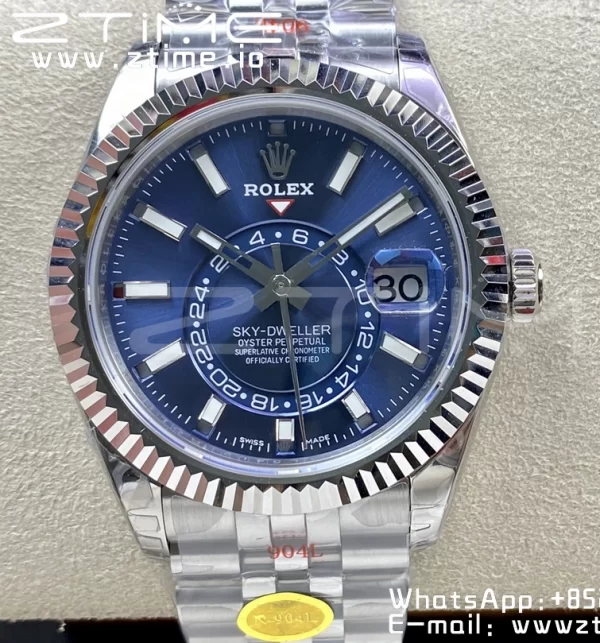 Rolex Skydweller 326934 SS Noob Best Edition Blue Dial on SS  Jubilee Bracelet A23J - Super Clone Watch | 1:1 Best Version