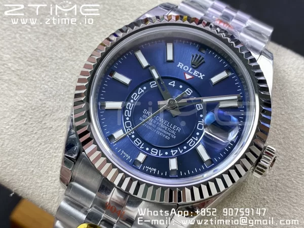 Rolex Skydweller 326934 SS Noob Best Edition Blue Dial on SS  Jubilee Bracelet A23J - Super Clone Watch | 1:1 Best Version