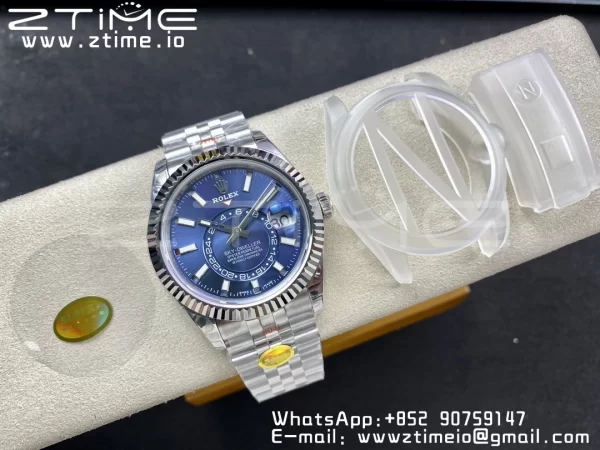 Rolex Skydweller 326934 SS Noob Best Edition Blue Dial on SS  Jubilee Bracelet A23J - Super Clone Watch | 1:1 Best Version