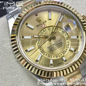 Rolex Skydweller 326933 SS/YG Noob Best Edition YG Dial on SS/YG Jubilee Bracelet A23J - Super Clone Watch | 1:1 Best Version