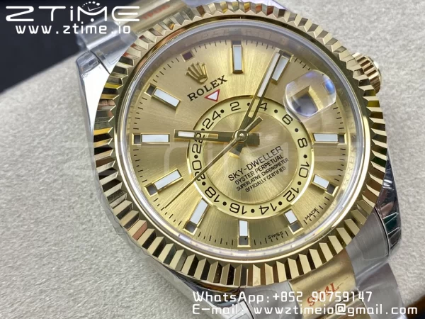 Rolex Skydweller 326933 SS/YG Noob Best Edition YG Dial on SS/YG Jubilee Bracelet A23J - Super Clone Watch | 1:1 Best Version
