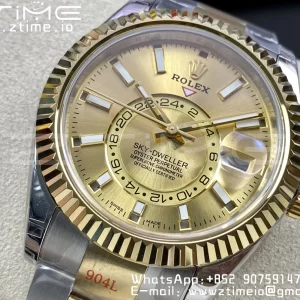 Rolex Skydweller 326933 SS/YG Noob Best Edition YG Dial on SS/YG Jubilee Bracelet A23J - Super Clone Watch | 1:1 Best Version