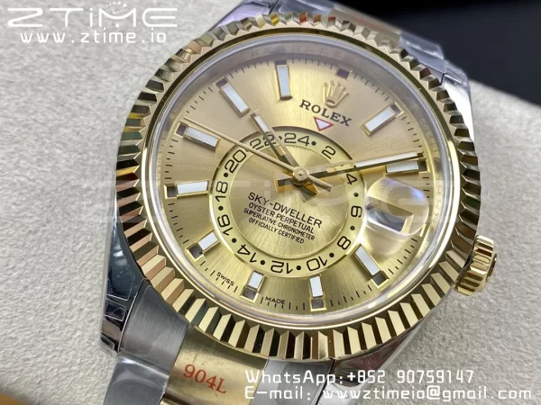 Rolex Skydweller 326933 SS/YG Noob Best Edition YG Dial on SS/YG Jubilee Bracelet A23J - Super Clone Watch | 1:1 Best Version