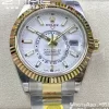 Rolex Skydweller 326933 SS/YG Noob Best Edition White Dial on SS/YG  Bracelet A23J - Super Clone Watch | 1:1 Best Version