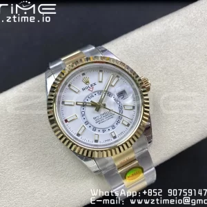 Rolex Skydweller 326933 SS/YG Noob Best Edition White Dial on SS/YG Bracelet A23J - Super Clone Watch | 1:1 Best Version