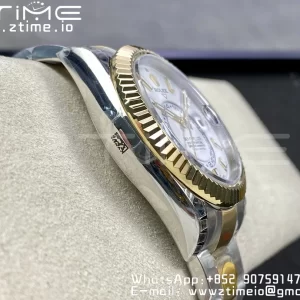 Rolex Skydweller 326933 SS/YG Noob Best Edition White Dial on SS/YG Bracelet A23J - Super Clone Watch | 1:1 Best Version