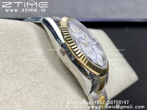 Rolex Skydweller 326933 SS/YG Noob Best Edition White Dial on SS/YG Bracelet A23J - Super Clone Watch | 1:1 Best Version