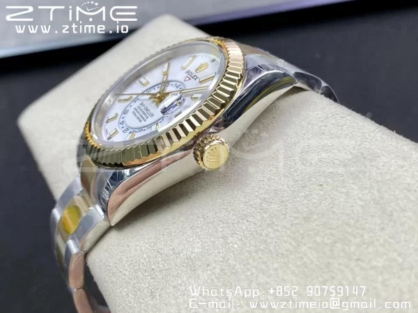 Rolex Skydweller 326933 SS/YG Noob Best Edition White Dial on SS/YG Bracelet A23J - Super Clone Watch | 1:1 Best Version