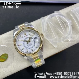 Rolex Skydweller 326933 SS/YG Noob Best Edition White Dial on SS/YG Bracelet A23J - Super Clone Watch | 1:1 Best Version