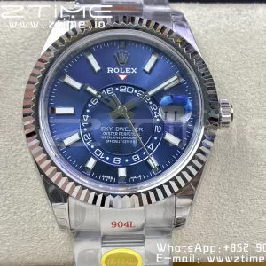 Rolex Skydweller 326934 SS Noob Best Edition Blue Dial on SS  Bracelet A23J - Super Clone Watch | 1:1 Best Version
