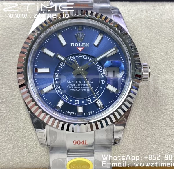 Rolex Skydweller 326934 SS Noob Best Edition Blue Dial on SS  Bracelet A23J - Super Clone Watch | 1:1 Best Version