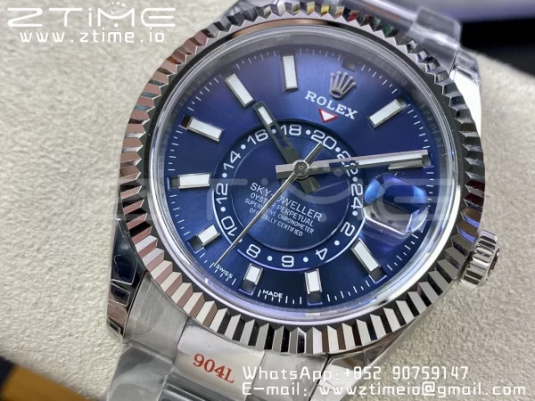 Rolex Skydweller 326934 SS Noob Best Edition Blue Dial on SS  Bracelet A23J - Super Clone Watch | 1:1 Best Version