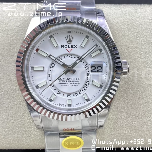 Rolex Skydweller 326934 SS Noob Best Edition White Dial on SS  Bracelet A23J - Super Clone Watch | 1:1 Best Version