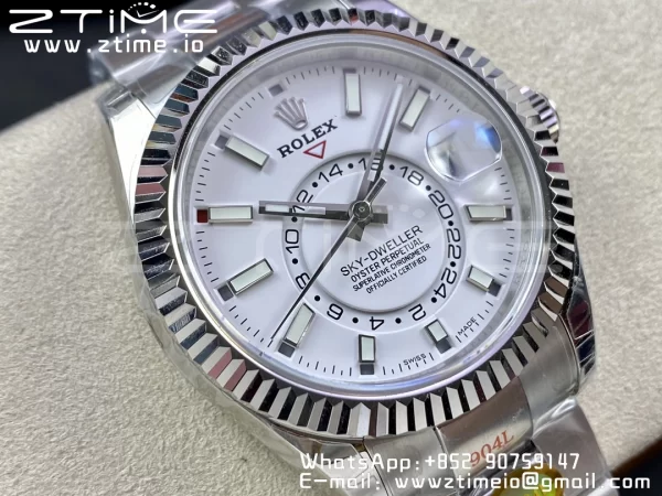 Rolex Skydweller 326934 SS Noob Best Edition White Dial on SS  Bracelet A23J - Super Clone Watch | 1:1 Best Version