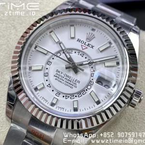Rolex Skydweller 326934 SS Noob Best Edition White Dial on SS  Bracelet A23J - Super Clone Watch | 1:1 Best Version