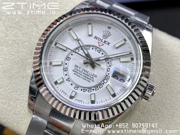 Rolex Skydweller 326934 SS Noob Best Edition White Dial on SS  Bracelet A23J - Super Clone Watch | 1:1 Best Version