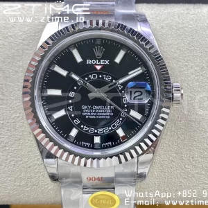 Rolex Skydweller 326934 SS Noob Best Edition Black Dial on SS  Bracelet A23J - Super Clone Watch | 1:1 Best Version