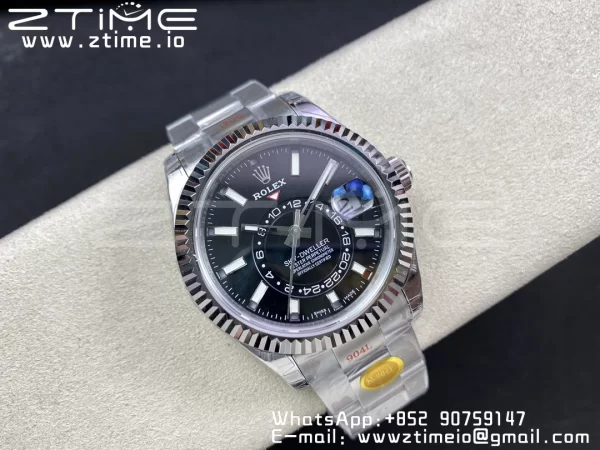 Rolex Skydweller 326934 SS Noob Best Edition Black Dial on SS  Bracelet A23J - Super Clone Watch | 1:1 Best Version