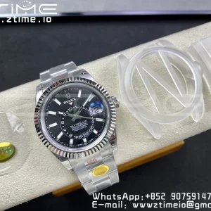 Rolex Skydweller 326934 SS Noob Best Edition Black Dial on SS  Bracelet A23J - Super Clone Watch | 1:1 Best Version