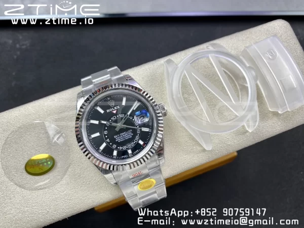 Rolex Skydweller 326934 SS Noob Best Edition Black Dial on SS  Bracelet A23J - Super Clone Watch | 1:1 Best Version
