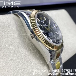 Rolex Skydweller 326933 SS/YG Noob Best Edition Quadrante nero su bracciale SS/YG A23J - Orologio Super Clone | 1:1 Miglior Versione