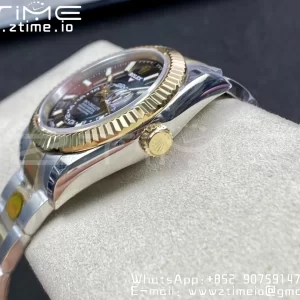 Rolex Skydweller 326933 SS/YG Noob Best Edition Quadrante nero su bracciale SS/YG A23J - Orologio Super Clone | 1:1 Miglior Versione