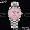 Rolex DayDate 36 SS CSF Best Edition Rome diamonds Pink Dial on diamonds President Bracelet A2836 - Super Clone Watch | 1:1 Best Version