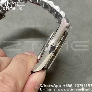 Rolex DayDate 228206 40mm GMF 1:1 Best Edition Ice Blue Dial Arabic Markers Polished Bezel on SS Bracelet A2836 (Tungsten Heavy Version) - Super Clone Watch | 1:1 Best Version