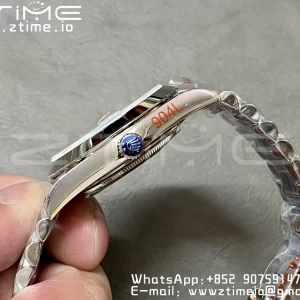 Rolex DayDate 228206 40mm GMF 1:1 Best Edition Ice Blue Dial Arabic Markers Polished Bezel on SS Bracelet A2836 (Tungsten Heavy Version) - Super Clone Watch | 1:1 Best Version