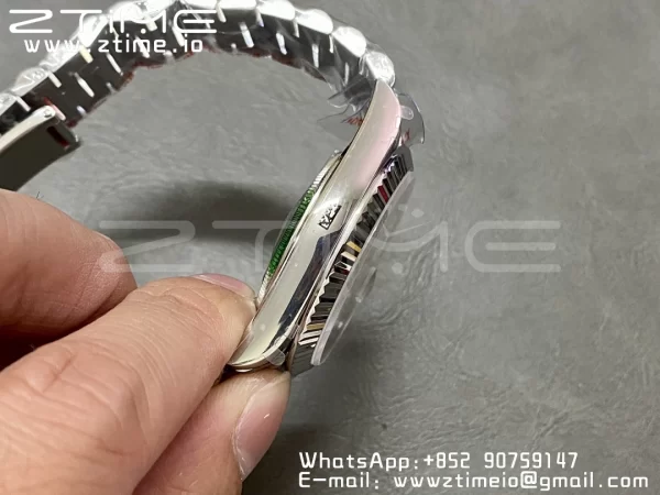 Rolex DayDate 228236 40mm GMF 1:1 Best Edition Gray Dial  Fluted Bezel on SS Bracelet A2836 (Tungsten Heavy Version) - Super Clone Watch | 1:1 Best Version