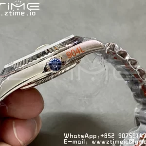 Rolex DayDate 228236 40mm GMF 1:1 Best Edition Gray Dial  Fluted Bezel on SS Bracelet A2836 (Tungsten Heavy Version) - Super Clone Watch | 1:1 Best Version