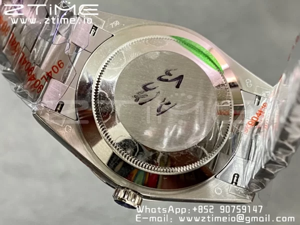 Rolex DayDate 228236 40mm GMF 1:1 Best Edition Gray Dial  Fluted Bezel on SS Bracelet A2836 (Tungsten Heavy Version) - Super Clone Watch | 1:1 Best Version