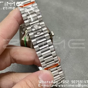 Rolex DayDate 228236 40mm GMF 1:1 Best Edition Gray Dial  Fluted Bezel on SS Bracelet A2836 (Tungsten Heavy Version) - Super Clone Watch | 1:1 Best Version