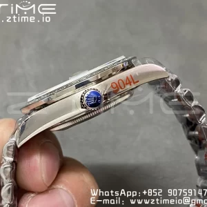 ロレックス デイデイト 228396 40mm GMF 1:1ベスト版 アイスブルー文字盤 アラビアインデックス ダイヤモンドベゼル SSブレス A2836 (タングステンヘビーバージョン) - スーパークローン時計｜1:1ベスト版