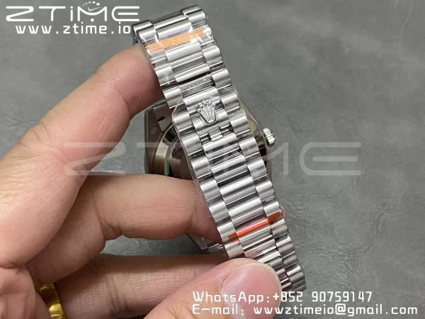 ロレックス デイデイト 228396 40mm GMF 1:1ベスト版 アイスブルー文字盤 アラビアインデックス ダイヤモンドベゼル SSブレス A2836 (タングステンヘビーバージョン) - スーパークローン時計｜1:1ベスト版