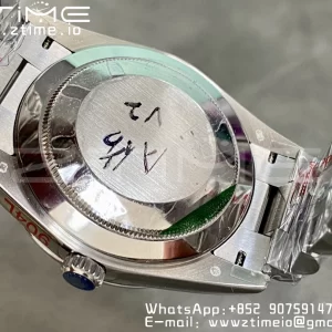 Rolex DayDate 228396 40mm GMF 1:1 Best Edition Ice Blue Dial Diamonds Markers Fluted Bezel on SS Bracelet A2836 (Tungsten Heavy Version) - Super Clone Watch | 1:1 Best Version