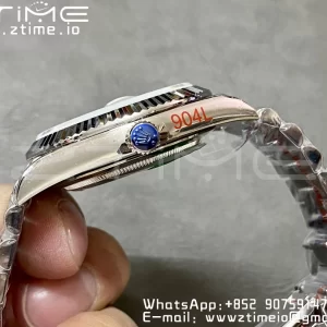 Rolex DayDate 228236 40mm GMF 1:1 Best Edition Ice Blue check  Dial  Fluted Bezel on SS Bracelet A2836 (Tungsten Heavy Version) - Super Clone Watch | 1:1 Best Version