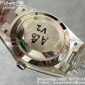 Rolex DayDate 228236 40mm GMF 1:1 Best Edition Ice Blue check  Dial  Fluted Bezel on SS Bracelet A2836 (Tungsten Heavy Version) - Super Clone Watch | 1:1 Best Version