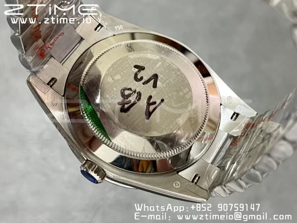 Rolex DayDate 228236 40mm GMF 1:1 Best Edition Ice Blue check  Dial  Fluted Bezel on SS Bracelet A2836 (Tungsten Heavy Version) - Super Clone Watch | 1:1 Best Version