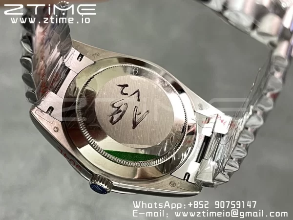 Rolex DayDate 228236 40mm GMF 1:1 Best Edition Black Dial Fluted Bezel on SS Bracelet A2836 (Tungsten Heavy Version) - Super Clone Watch | 1:1 Best Version
