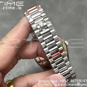 Rolex DayDate 228236 40mm GMF 1:1 Best Edition Black Dial Fluted Bezel on SS Bracelet A2836 (Tungsten Heavy Version) - Super Clone Watch | 1:1 Best Version