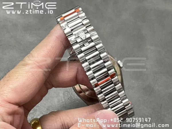 Rolex DayDate 228236 40mm GMF 1:1 Best Edition Black Dial Fluted Bezel on SS Bracelet A2836 (Tungsten Heavy Version) - Super Clone Watch | 1:1 Best Version