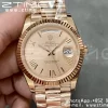 Rolex DayDate 228235 40mm RG GMF 1:1 Best Edition RG Dial Roman Markers Fluted Bezel on RG Bracelet A2836 (Tungsten Heavy Version) - Super Clone Watch | 1:1 Best Version