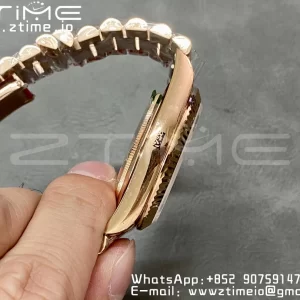 Rolex DayDate 228235 40mm RG GMF 1:1 Best Edition RG Dial Roman Markers Fluted Bezel on RG Bracelet A2836 (Tungsten Heavy Version) - Super Clone Watch | 1:1 Best Version