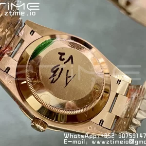 Rolex DayDate 228235 40mm RG GMF 1:1 Best Edition RG Dial Roman Markers Fluted Bezel on RG Bracelet A2836 (Tungsten Heavy Version) - Super Clone Watch | 1:1 Best Version