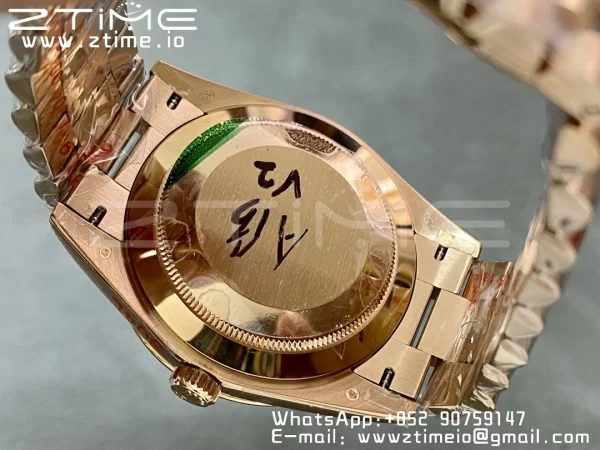 Rolex DayDate 228235 40mm RG GMF 1:1 Best Edition RG Dial Roman Markers Fluted Bezel on RG Bracelet A2836 (Tungsten Heavy Version) - Super Clone Watch | 1:1 Best Version
