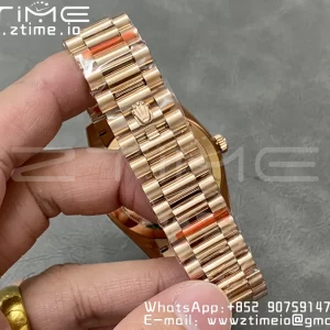 Rolex DayDate 228235 40mm RG GMF 1:1 Best Edition RG Dial Roman Markers Fluted Bezel on RG Bracelet A2836 (Tungsten Heavy Version) - Super Clone Watch | 1:1 Best Version