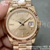 Rolex DayDate 228235 40mm RG GMF 1:1 Best Edition RG Dial Diamonds Markers Fluted Bezel on RG Bracelet A2836 (Tungsten Heavy Version) - Super Clone Watch | 1:1 Best Version