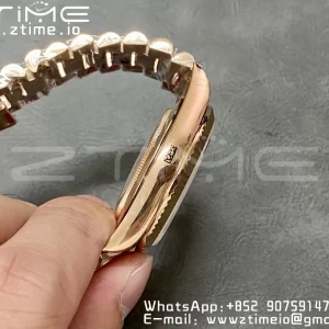Rolex DayDate 228235 40mm RG GMF 1:1 Best Edition RG Dial Diamonds Markers Fluted Bezel on RG Bracelet A2836 (Tungsten Heavy Version) - Super Clone Watch | 1:1 Best Version