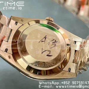 Rolex DayDate 228235 40mm RG GMF 1:1 Best Edition RG Dial Diamonds Markers Fluted Bezel on RG Bracelet A2836 (Tungsten Heavy Version) - Super Clone Watch | 1:1 Best Version